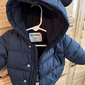 Old Navy Baby Dark Blue Hooded Puffer Jacket